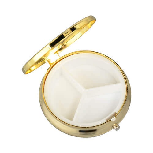 Round pill box Sublimation Thermal Transfer gold