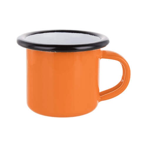 100 ml enamelled mug white with black edge lining for thermo-transfer printing (5)