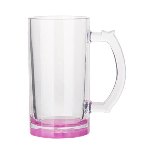 Glass mug for sublimation - purple bottom 470 ml 