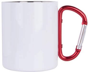 300 ml metal cup with snap hook for sublimation - white