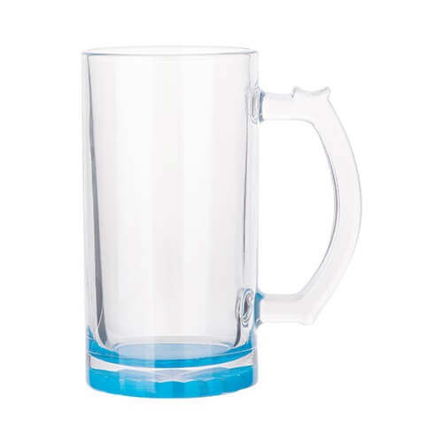 Glass mug for sublimation - blue bottom 470 ml