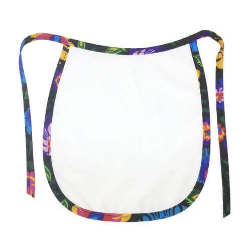 White baby bib with colorful trimming for sublimation