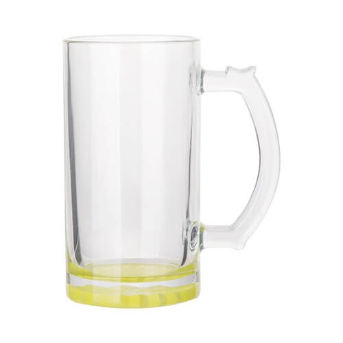 Glass mug for sublimation - lime bottom 470 ml  