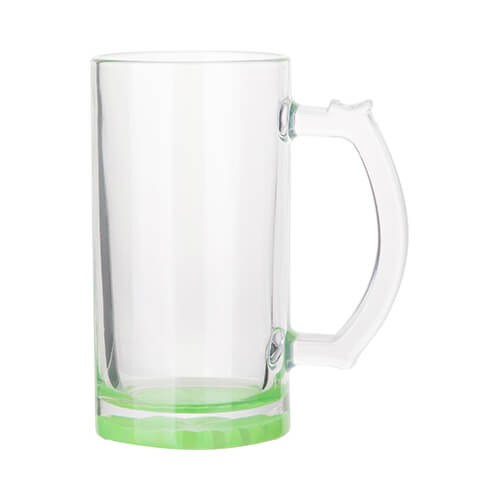 Glass mug for sublimation - green bottom 470 ml   
