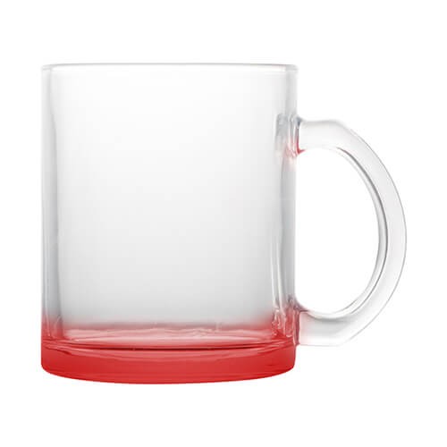 Glass mug 330 ml Sublimation Thermal Transfer red